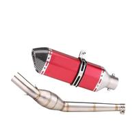 CRJIMX Motorcycle Exhaust Escape MOTO Modified Middle Tube Link Pipe Stainless Steel With Catalyst DB Killer For Aprilia GPR125 GPR150(Style j)