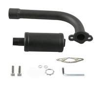 CRJIMX Motorcycle Exhaust Link Pipe Joint Muffler Suitable For GX160 GX200 For Mikuni CT200U Kart Mini Bike Modification Accessories(BLACK)