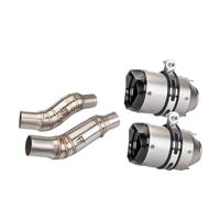 CRJIMX Motorcycle Exhaust Pipe Stainless Steel Mid-section Carbon Fiber Tail Section Set Muffler Escape Link For Z1000 2010 2011-2020(Style C)