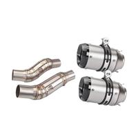 CRJIMX Motorcycle Exhaust Pipe Stainless Steel Mid-section Carbon Fiber Tail Section Set Muffler Escape Link For Z1000 2010 2011-2020(Style D)