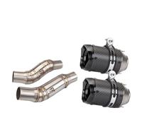 CRJIMX Motorcycle Exhaust Pipe Stainless Steel Mid-section Carbon Fiber Tail Section Set Muffler Escape Link For Z1000 2010 2011-2020(Style F)