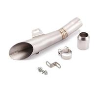 CRJIMX Motorcycle Exhaust Pipe Universal 51mm Escapamento Escape Moto Racing Muffler For R6 R3 MT09 For Pitbike ATV R1 Etc(Silver)
