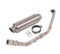 CRJIMX Motorcycle Exhaust System Front Mid Link Pipe Muffler Moto For Y&amaha YZF R15 V3 R125 MT125 Mt 125 2020 2021 2022(Silver)