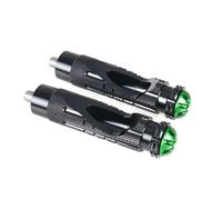 CRJIMX Motorcycle Footrest M8 8mm Efficient Anti Slip Rearset Footrests Foot Rest Motorbike Rear Footpegs Thread Set Pedals(Black-Green)