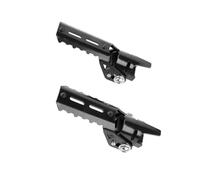 CRJIMX Motorcycle Highway Front Foot Pegs Folding Footrests Clamps 22-25mm For R1250GS R1200GS LC S1000XR F750GS F850GS(BLACK)