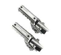 CRJIMX Motorcycle Highway Front Foot Pegs Folding Footrests Clamps 22-25mm For R1250GS R1200GS LC S1000XR F750GS F850GS(Silver)