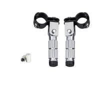 CRJIMX Motorcycle Pedals Foot Electric Motor Foldable Pedal Pegs Child Pedal Folding Pedal 30-35mm For Scooter And Electric Motorcycle(Silver)