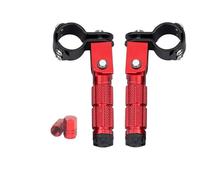 CRJIMX Motorcycle Pedals Foot Electric Motor Foldable Pedal Pegs Child Pedal Folding Pedal 30-35mm For Scooter And Electric Motorcycle(RED)