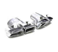 CRJIMX Quad Car Exhaust Tip For Mercedes For Benz ML63 W166 CLS-Class W218 2012 2013 2014 2015 Facellift CLS63 Tailpipe Black Stainless Steel Muffler(Silver)