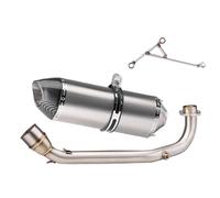 CRJIMX Semi-blue Slip On Motorcycle Exhaust Link Pipe Exhaust System Upgrade Kit For HUSKY ADV 150 Modified Accessories(Style E)