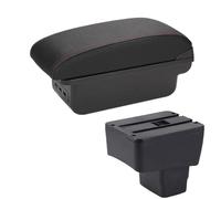 CRJIMX Skyactiv Version Car Armrest Storage Box Car Accessories For Mazda CX-3 Armrest Retrofit For Mazda 2(B1 Black red 3USB)
