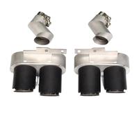 CRJIMX Stainless Steel Accesories Black Car Muffler Carbon Fiber Tip Nozzle Exhaust Pipe For A7 C8 S7 2019 2020 2021 2022 2023 2024(Silver)