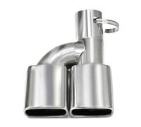 CRJIMX Stainless Steel Dual Exit Square Exhaust Muffler For Toyota For Noah For Voxy 80 Series C-HR Tailpipe Muffler Tip Car Rear Tail Throat(Silver)