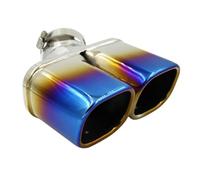 CRJIMX Stainless Steel Tail Throat Car Exhaust Muffler Tube Exhaust Pipe Deafener For N&issan For Qashqai Auto Accessories 1pcs(Blue)