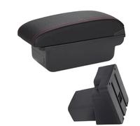 CRJIMX Storage Box Accessorie For Hyundai For SOLARIS For Accent RB For Solaris For Verna Car Armrest 2011-2016(C1 Black red NO USB)