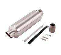 CRJIMX Universal 51MM Motorcycle Exhaust Muffler Pipe Escape Moto Kit For Cb650f Cb1000r Cbr250r Sports Street Car Dirt Pit Bike ATV(F stainless steel)