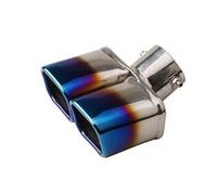 CRJIMX Universal 63mm Car Dual Exhaust Tip Inlet Double-Barrel Rear Exhaust Tip Tail Pipe Muffler Outlet Stainless Steel Car Accessories(Curved)