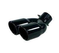 CRJIMX Universal Car 63mm Inlet Diameter 76mm Outlet Double Barrel Rear Tip Exhaust Pipe Stainless Steel Silent Exhaust(BK Bend)
