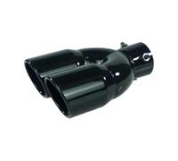 CRJIMX Universal Car 63mm Inlet Diameter 76mm Outlet Double Barrel Rear Tip Exhaust Pipe Stainless Steel Silent Exhaust(BK straight)