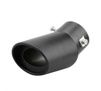 CRJIMX Universal Car Auto Exhaust Muffler Tip Pipe Stainless Steel Chrome Trim Rear Tail Throat For Most Cars Inlet 63mm Outlet 76mm(BLACK,Bend)