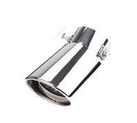 CRJIMX Universal Car Auto Exhaust Muffler Tip Stainless Steel Pipe Chrome Trim Modified Car Rear Tail Throat Liner Accessories(Silver,Bend)