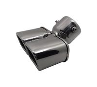 CRJIMX Universal Car Auto Round Exhaust Muffler Tip Stainless Steel Exhaust 1 To 2 Dual Pipe Trim Modified Car Rear Tail Throat Liner(BLACK)