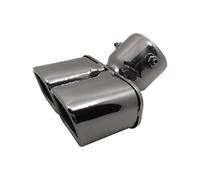 CRJIMX Universal Car Auto Round Exhaust Muffler Tip Stainless Steel Exhaust 1 To 2 Dual Pipe Trim Modified Car Rear Tail Throat Liner(BLACK)