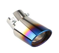CRJIMX Universal Car Exhaust Muffler Tip Round Stainless Steel Car Tail Rear Chrome Round Exhaust Pipe Tail Muffler Tip Pipe(Blue,Bend)