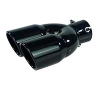 CRJIMX Universal Car Inlet Double-Barrel Rear Exhaust Tip Tail Pipe Muffler Outlet Stainless Steel Accessories(BLACK,Straight)