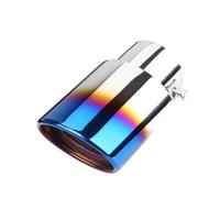 CRJIMX Universal Car Rear Modification Parts Titanium Exhaust Tip Colorful Stainless Steel Round Black Tail Pipe Auto Accessories(Blue,Straight)