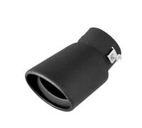 CRJIMX Universal Car Rear Modification Parts Titanium Exhaust Tip Colorful Stainless Steel Round Black Tail Pipe Auto Accessories(BLACK,Bend)