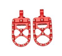 CRJIMX Universal Motorcycle CNC Wide Fat Footpegs 360° Roating Foot Pegs For Harley For Dyna Fat Bob For Softail For Sportster For Street Bob(RED)