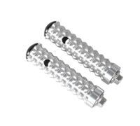 CRJIMX Universal Motorcycle Foot Pegs Front Rear Footrest Shifter Peg Efficient Anti Slip Footpegs Thread Set Pedals 8MM(Silver)