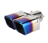 CRJIMX Universal Stainless Steel Exhaust Tips Dual Outlet Car Exhaust Tip Muffler Tail Double Pipe Tube Tips Car Accessories(Blue)