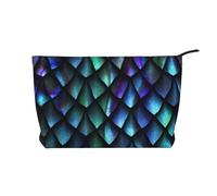CRJSYCBYB 3D Magical Dragon Scales Pattern Printed Corduroy Makeup Bag Travel Toiletry Bag Portable Cosmetic Bag Clutch Bag