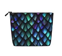 CRJSYCBYB 3D Magical Dragon Scales Pattern Printed Fake Hemp Makeup Bag Travel Toiletry Bag Portable Cosmetic Bag