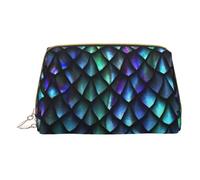 CRJSYCBYB 3D Magical Dragon Scales Pattern Printed Leather Makeup Bag Portable Travel Cosmetic Bag Toiletry Bag