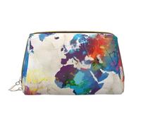 CRJSYCBYB Abstract World Map Printed Portable Travel Cosmetic Bag Toiletry Bag Clutch Bag