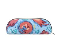 CRJSYCBYB Animal Cute Brown Otters Printed Pencil Bag Leather Pencil Pouch Stationery Bag