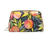 CRJSYCBYB Colorful Peach Printed Leather Makeup Bag Portable Travel Cosmetic Bag Toiletry Bag