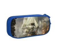 CRJSYCBYB Cool Pirate Ship Printed pencase Double Pencil Pouch Large Capacity Zip Stationery Case