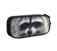 CRJSYCBYB Cute Raccoon Printed pencase Double Pencil Pouch Large Capacity Zip Stationery Case