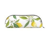 CRJSYCBYB Fresh Tropical Lemons Printed Pencil Bag Leather Pencil Pouch Stationery Bag