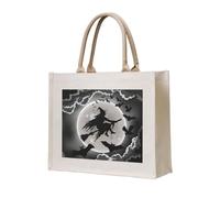 CRJSYCBYB Halloween Witch printed Canvas Carrying Tote Bag Shopping Bag Ladies Shoulder Bag