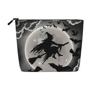 CRJSYCBYB Halloween Witch Printed Fake Hemp Makeup Bag Travel Toiletry Bag Portable Cosmetic Bag