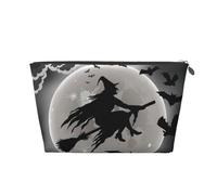 CRJSYCBYB Halloween Witch Printed Leather Travel Toiletry Bag Portable Cosmetic Bag Clutch Bag