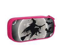 CRJSYCBYB Halloween Witch Printed pencase Double Pencil Pouch Large Capacity Zip Stationery Case
