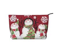 CRJSYCBYB Merry Christmas Cute Snowman Printed Corduroy Makeup Bag Travel Toiletry Bag Portable Cosmetic Bag Clutch Bag