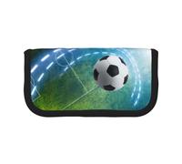 CRJSYCBYB Soccer Sports Ball Printed Canvas Pen Case Stationery Organiser Portable Pencil Pouch