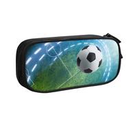 CRJSYCBYB Soccer Sports Ball Printed pencase Double Pencil Pouch Large Capacity Zip Stationery Case